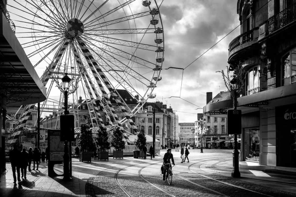 Big wheel, small wheels. Orléans, Loiret, France.