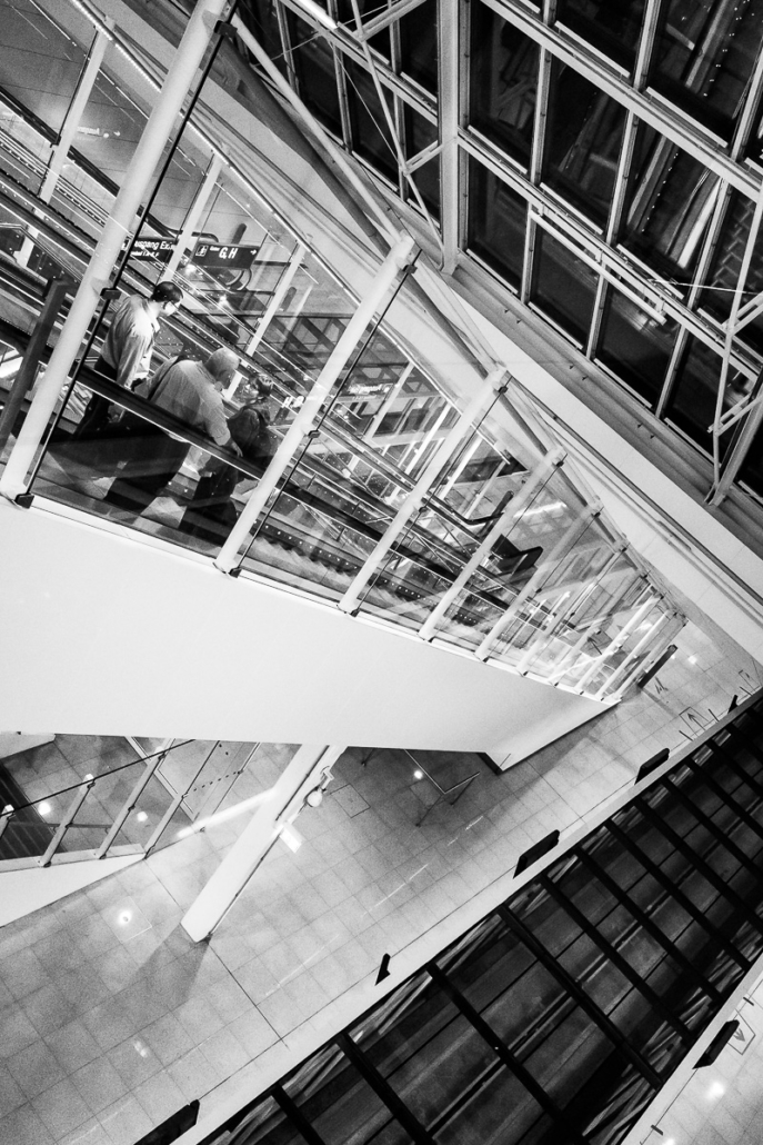 Airport stairs. Munich Airport, Germany, 2016.