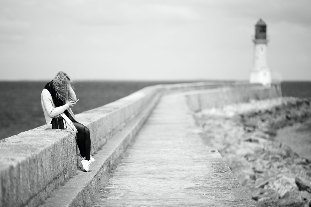 The girl and the Lighthouse. Presqu'île de Guérande, France, 2019.